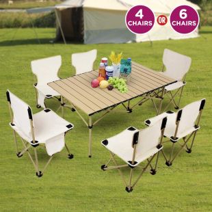 Foldable Camping Table with 4 or 6 Chairs