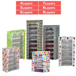 Foldable Shoe Rack Cabinet from 4 to 9 Layers