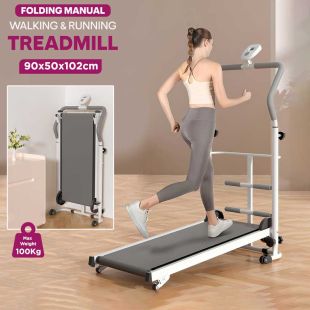 Folding Manual Walking and Running Treadmill