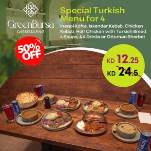 Premium Turkish Menu For 4 Persons from GreenBursa
