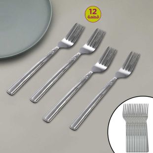 شوكة من الستانلس ستيل كبيرة أو صغيرة 12 قطعة