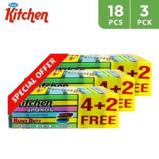 اسفنجة تنظيف المطبخ 4+2 مجاناً (3 عبوات) من Easy Kitchen