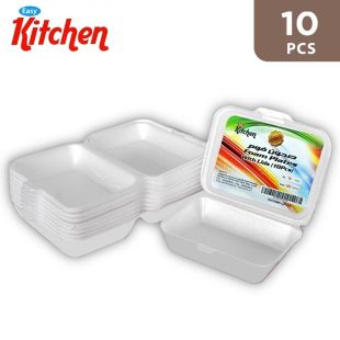 10 Pcs Foam Plates with Lid LB1 by Easy Kitchen