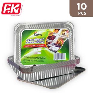 10Pcs Aluminum Container with Lid  83120 by Fotouh Al Kuwait