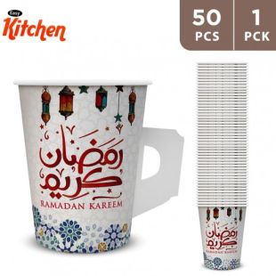 كوب ورقي رمضان كريم 9 أونصة 50 كوب من Easy Kitchen