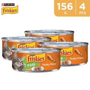 Friskies Poultry Platter Pate Cat Food 4 x 156g