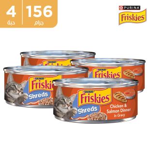 طعام القطط مع الدجاج والسلمون 4 × 156 جرام من Friskies