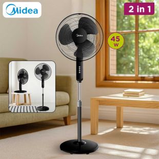 Extendable 2-in-1 Desk and Stand Fan 16 inch 45W by Midea