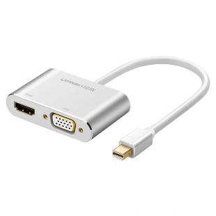 محول Mini DP إلى HDMI + VGA - فضي من UGREEN