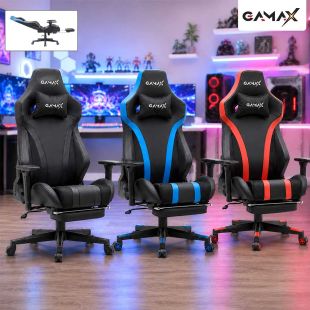 كرسي ألعاب الفيديو مع مسند للقدمين من Gamax
