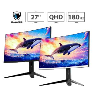 شاشة ألعاب KL-Whale منحنية QHD قياس 27 بوصة بتردد 180 هرتز وسرعة استجابة 1 مللي ثانية من Sades