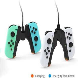 قاعدة شحن لوحدات تحكم نينتندو سويتش (2 وحدات) – أسود من Dobe