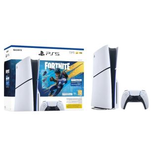 باقة جهاز PS5 Slim سعة 1 تيرابايت إصدار CD مع قسيمة لعبة Fortnite Flowering Chaos من Sony