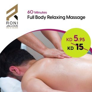  60 Minutes Full Body Relaxing Massage at Roni Jallous Spa & Salon