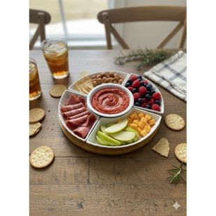 5 Compartment Fruit and Nuts Serving Tray