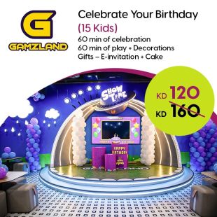 Celebrate your Kids Birthday Party for 15 Kids at GAMZLAND