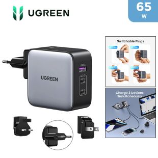 GaN 65W Fast Charger 3 Ports by UGreen
