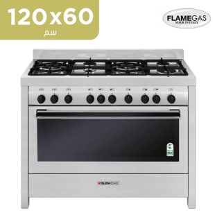 طباخ غاز 6 شعلات قياس 120×60 سم مع أمان كامل من Flamegas