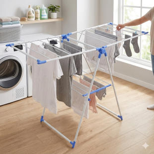 Foldable Metal Clothes Drying Rack 58 x 95.5 x 133cm