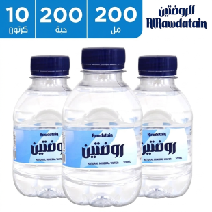 مياه روضتين المعدنية الطبيعية 20 × 200 مل ( 10 كرتونة )