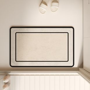 سجادة حمام بتصميم Geometric Rectangle غير قابلة للانزلاق وسريعة الجفاف