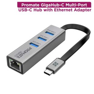 موزع منافذ GigaHub-C متعدد المنافذ USB-C مع محول إيثرنت منم Promate