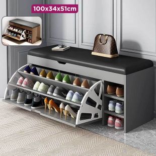 Wooden Shoe Rack with Luxury Bench