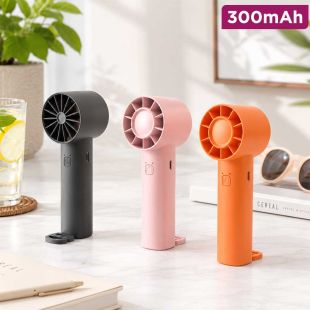Portable High-Speed Handheld Fan with Stand and 300mAh Battery