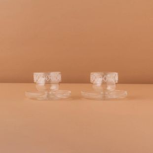 طقم أكواب قهوة 2 قطعة بجدار مزدوج مع صحون من Waba