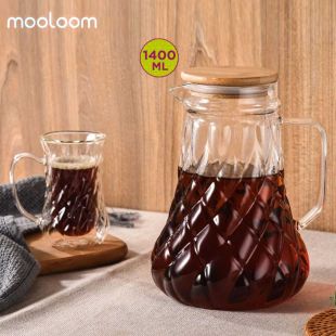 Handmade Borosilicate Glass Pitcher 1400 ml by Mooloom