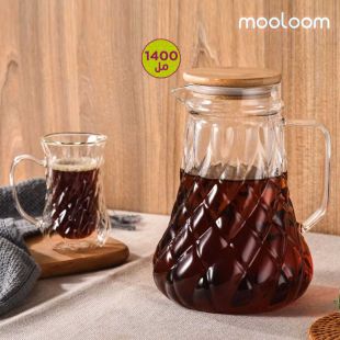 ابريق صناعة يدوية من زجاج البوروسيليكات 1400 مل من Mooloom 