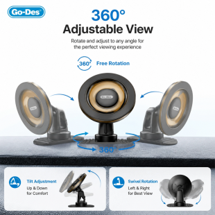Go-Des Compact Magnetic Mount With Strong Adhesive Base