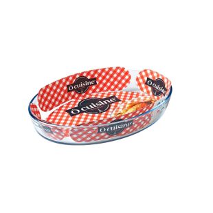 صحن فرن زجاجي بيضاوي 2 لتر 30 × 21 × 6 سم من Ocuisine