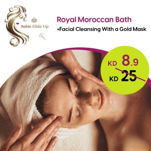 Royal Moroccan Bath +Facial Cleansing With a Gold Mask at Elida Salon 