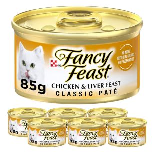 Purina Fancy Feast  Classic Pate Chicken & Liver Feast Gourmet Cat Food 85 g x 6
