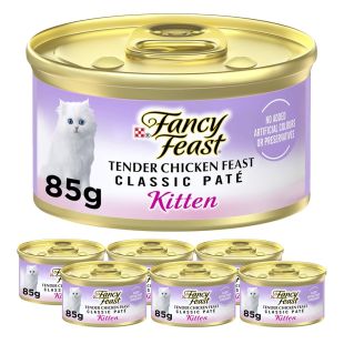 Purina Fancy Feast Classic Pate Kitten Tender Chicken Feast Gourmet Cat Food 85 g x 6