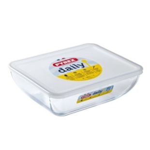 طبق مستطيل بغطاء 27 × 22 سم من PYREX