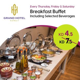 Enjoy a Breakfast Buffet with live cooking station at Grand Hotel Kuwait