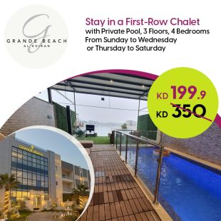 Enjoy First Row at Weekdays or Weekends a Stay in a 3-Floors Chalet at Grande Beach - Al Khiran