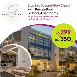 Enjoy Second Row at Weekdays or Weekends a Stay in a 3-Floors Chalet at Grande Beach - Al Khiran