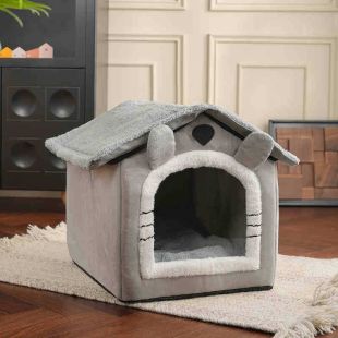Gray Long Ears Small Foldable Pet House