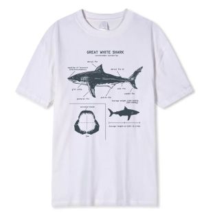 Great White Shark 3D Design Short Sleeve T-Shirt For Men