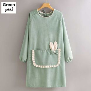 Rabbit Design Long-Sleeve Kitchen Apron for Women