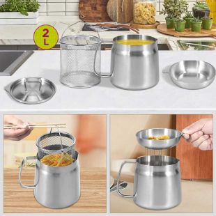 Stainless Steel POT 2L with Lid and Strainer