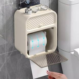 منظم معلق لمناديل الحمام مع درج