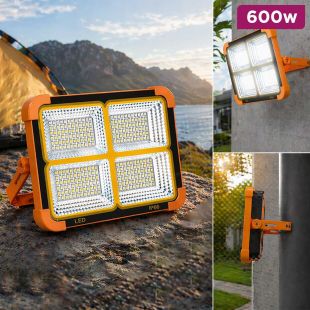 600W Portable LED Solar Flood Light and Power Bank