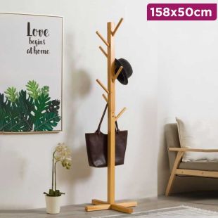 Wooden Coat Rack Stand 158 x 50 cm
