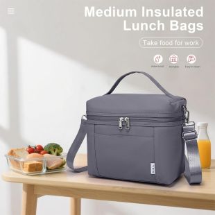 Waterproof Foldable Insulated Lunch Bag 8L with Adjustable Shoulder Strap