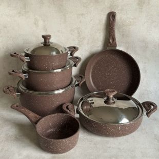 طقم أواني طهي من الجرانيت 10 قطع من Saflon