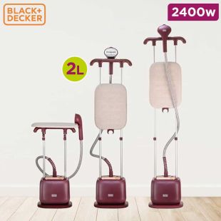 2 in 1 Garment Steamer 2400W with Ironing Board by Black + Decker